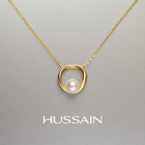 赫生HUSSAIN栖息天然淡水珍珠吊坠锁骨链小众设计520礼物项链颈链