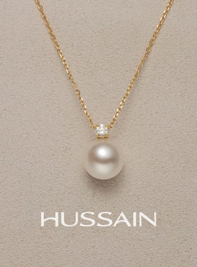 赫生HUSSAIN戴妃单颗珍珠项链纯银颈链轻奢小众秋冬毛衣锁骨配饰