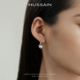 赫生HUSSAIN落白天然淡水珍珠耳钉女纯银耳饰秋冬高级感耳坠耳饰