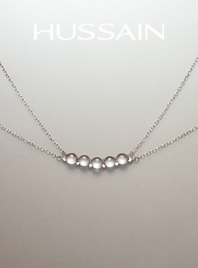 天然白水晶吊坠项链女