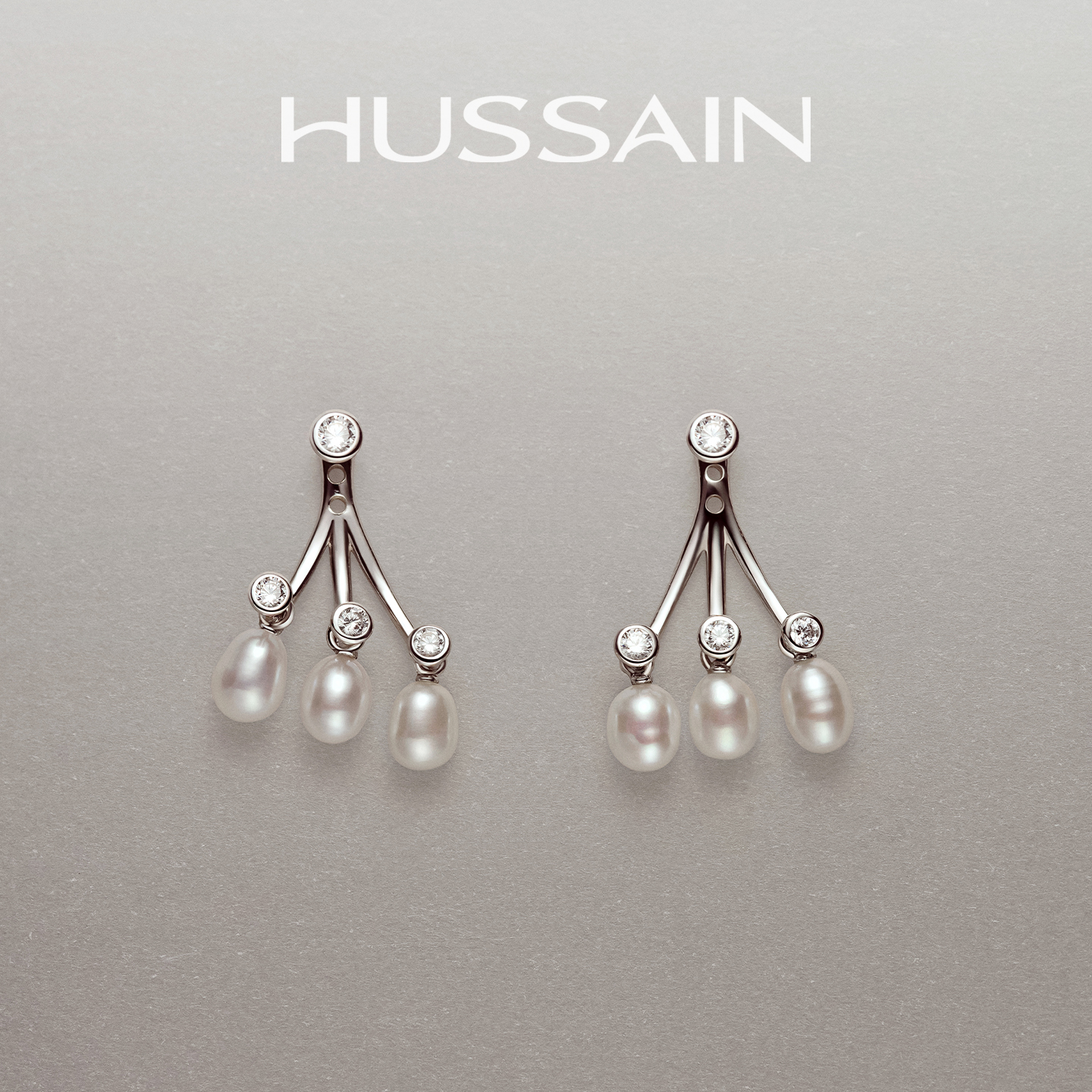 赫生簌簌小流苏方圆脸珍珠耳饰