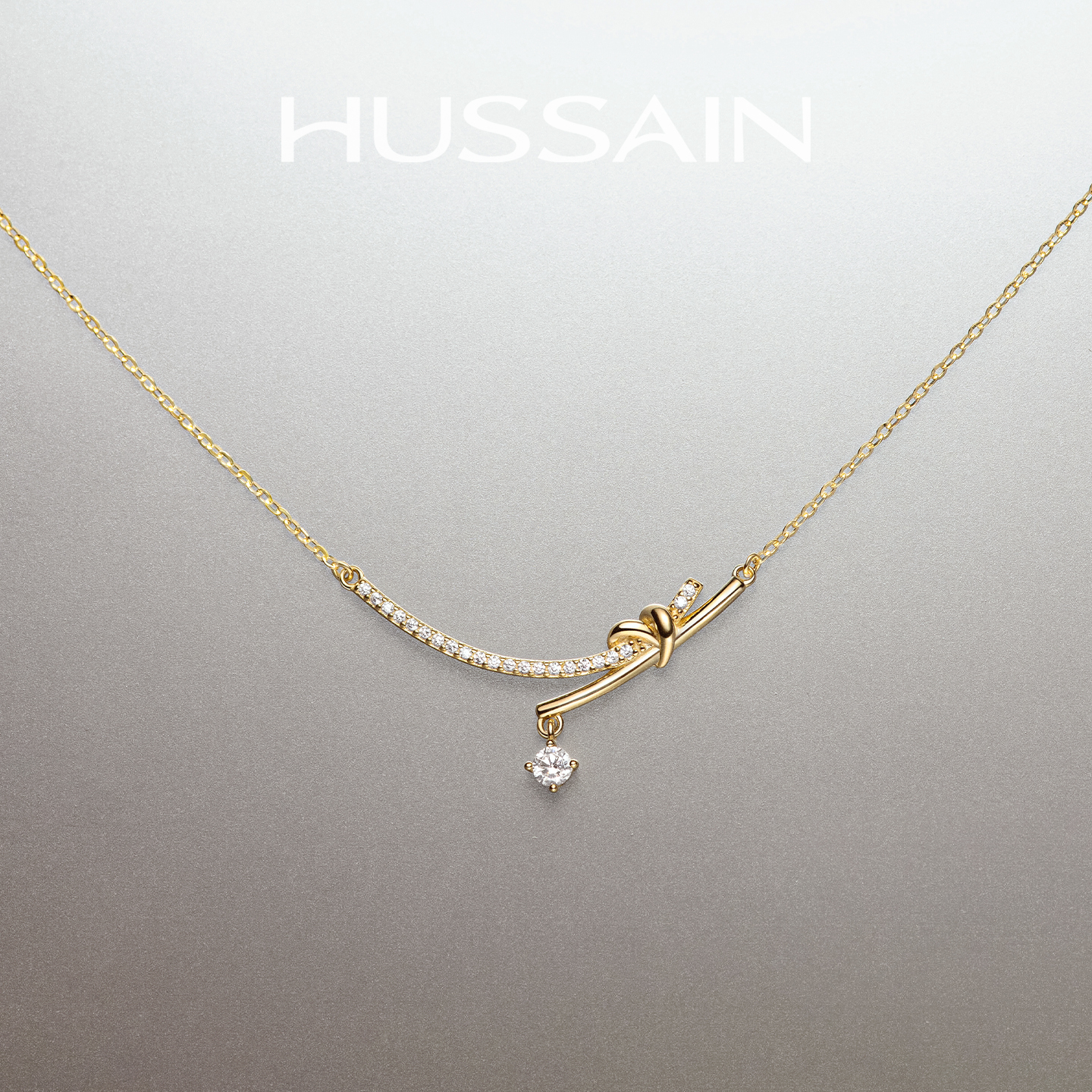 赫生循光轻奢项链原创纯银锁骨链