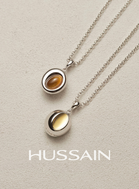 赫生HUSSAIN糖豆虎眼石项链2026新款女生时尚锁骨链秋冬毛衣配饰