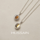 赫生HUSSAIN糖豆虎眼石项链2026新款 女生时尚 锁骨链秋冬毛衣配饰