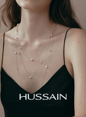 赫生星点游影珍珠毛衣链