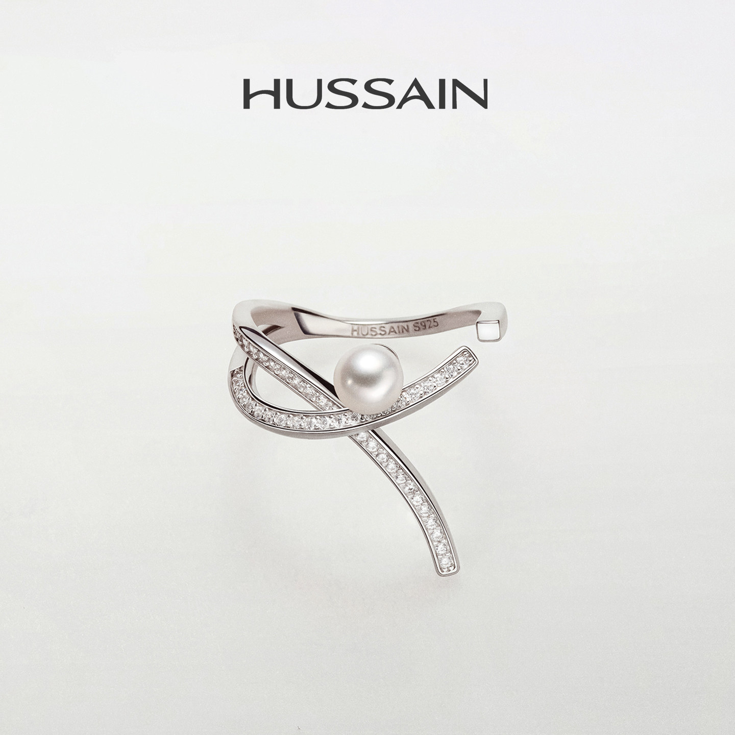 赫生HUSSAIN轻绎淡水珍珠戒指原创设计开口戒轻奢小众925银2026款
