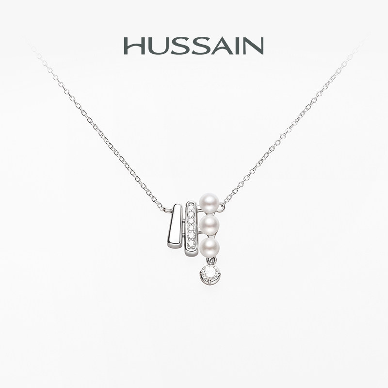 赫生HUSSAIN章节几何淡水珍珠项链轻奢高级感配饰小众设计吊坠女