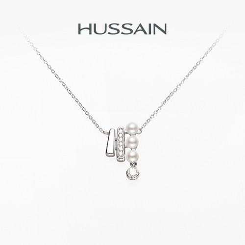 HUSSAIN章节几何淡水珍珠项链