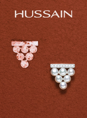 赫生HUSSAIN半岛淡水天然珍珠耳钉气质漂亮耳饰小众设计耳环秋冬