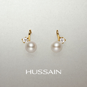 赫生HUSSAIN婉礼秋冬纯银耳饰天然淡水珍珠耳钉女生轻奢小众耳环