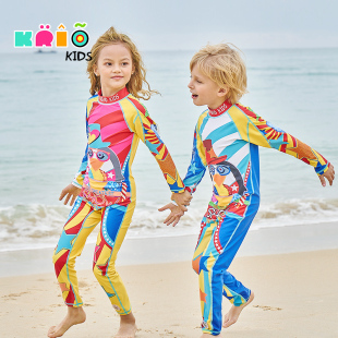 连体男童女童游泳衣潜水衣潮 长裤 KRIO儿童泳衣长款 潜水服温泉长袖
