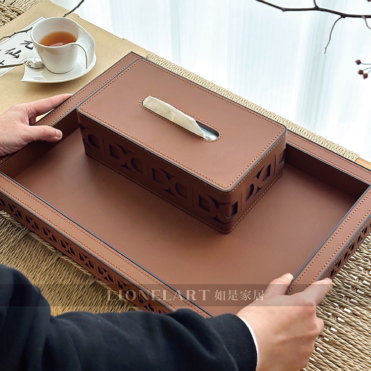 如是纸巾盒托盘猪鼻雕刻收纳系列超厚马鞍皮客餐厅卧室乔迁礼物,收纳整理,纸巾盒,淘宝优惠券,粉丝福利购,淘宝优惠卷