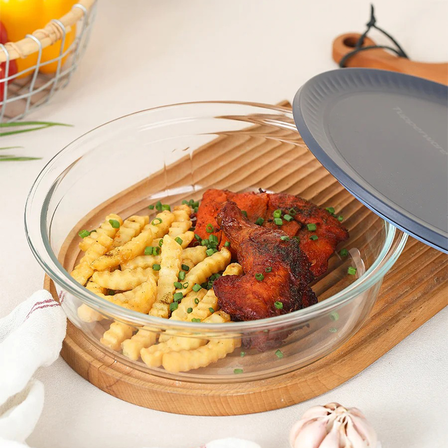 特百惠玻璃保鲜盒密封盒冰箱收纳盒厨房家用微波烤箱通用