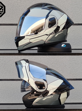 新3C认证Orz摩托车头盔男女机车揭面盔双镜片加蓝牙半全盔四季A类