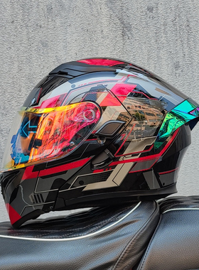 ORZ摩托车头盔男女揭面盔摩旅机车全盔四季通用个性大尾翼3C认证