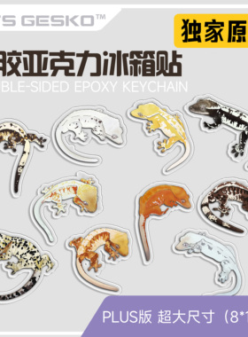 STS爬宠独家原创滴胶立体磁吸贴1：1等比大小冰箱贴周边睫角守宫