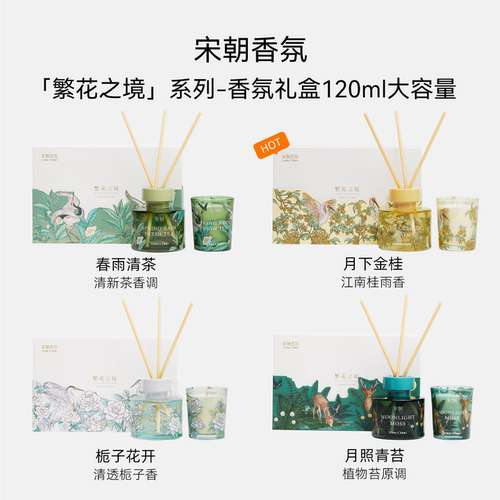 宋朝繁花香氛礼盒香薰蜡烛套装