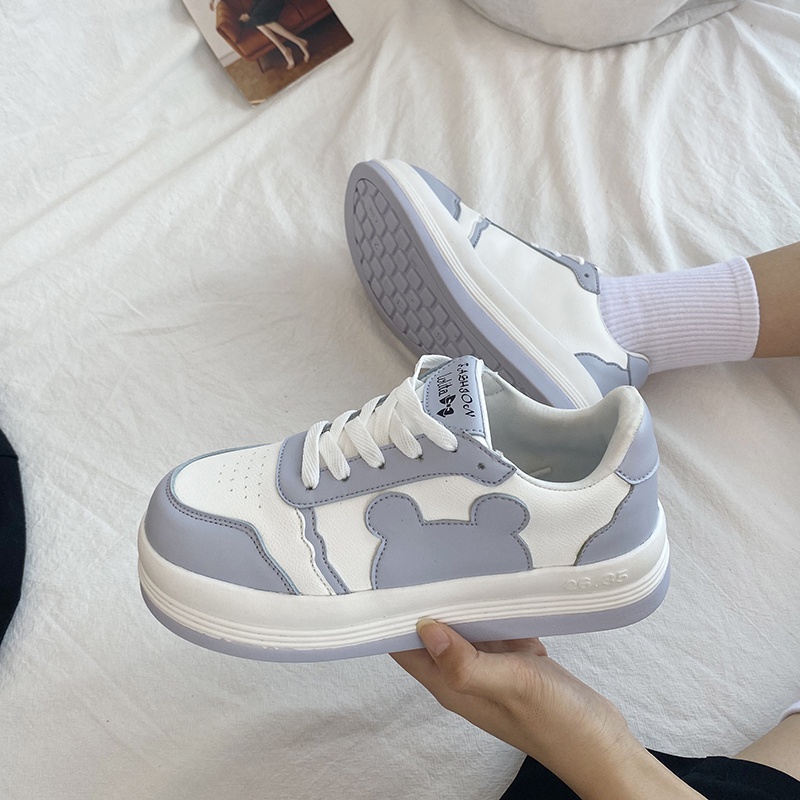2021 New Korean ulzzang White shoes lovely Round skate shoes Versatile student The thickness of the bottom gym shoesin the Women's Shoes, Low shoes  category - from Buy2taobao.com to provide professional Taobao agent buy service