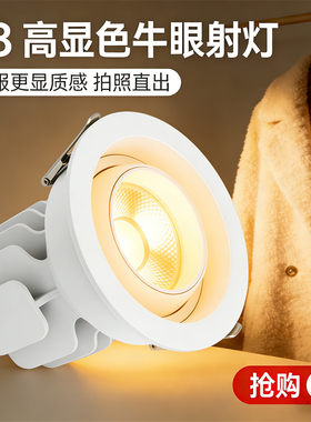 嵌入式射灯COB牛眼灯服装店4500K高显指Ra98商用深防眩 led天花灯