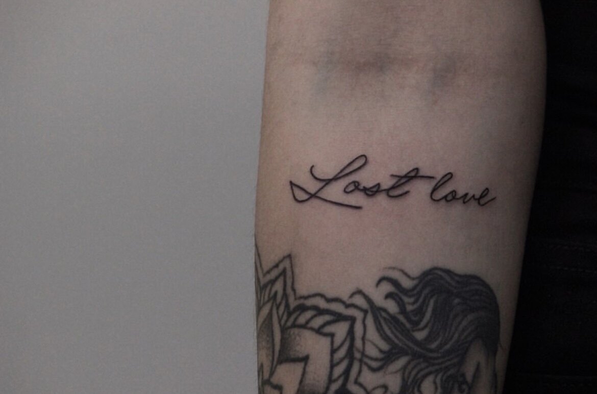 zingtattoo草本纹身贴lostlove英文句子纹身贴手臂脚踝防水持久