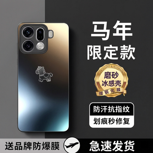 适用oppofindx9马年磨砂手机壳