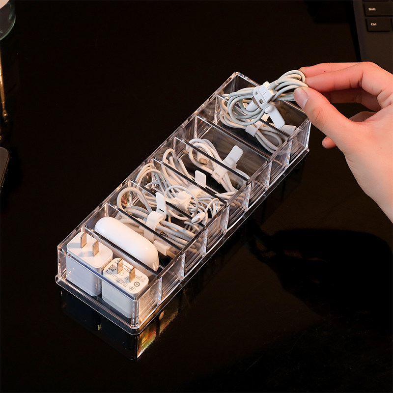 数据线收纳盒桌面线盒手机充电线整理扣电源线理线集线器收线神器
