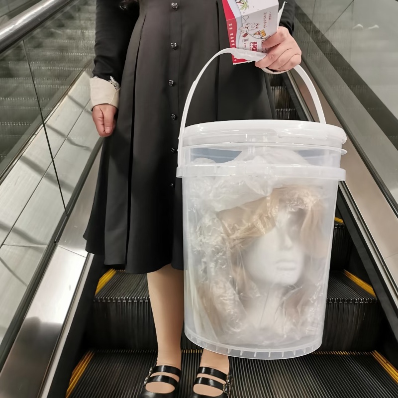 COS假发收纳桶透明手提外出便携头模打包桶便携坐高铁防挤压神器