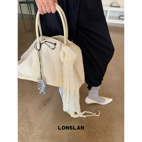 Lonslan BAG 26早秋 小众慵懒风休闲亚麻花园包高级感大容量包包