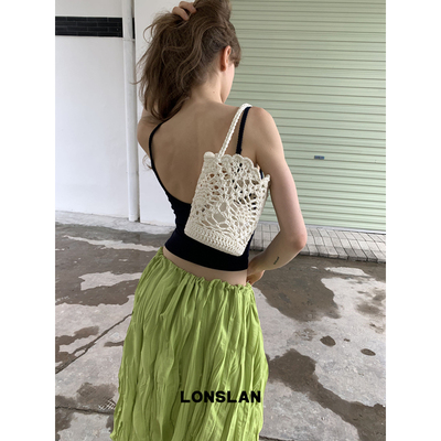 Lonslan BAG 2026春夏新款手提mini花篮百搭手提包可爱水桶包