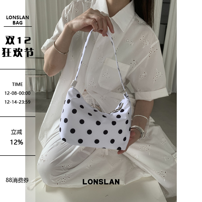 Lonslan BAG 2025  NEW  韩版波点设计休闲百搭通勤腋下包