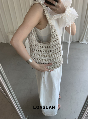 Lonslan BAG 2025  NEW  棉线编织松弛多色网兜单肩手提包包