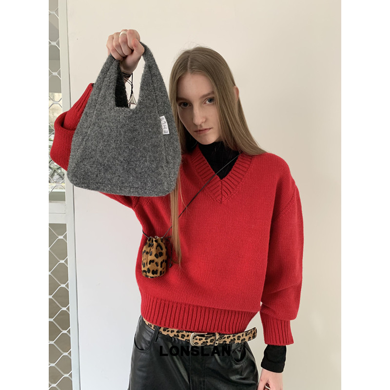 Lonslan BAG 2025 NEW  休闲百搭高级感手拎纯色针织毛呢手腕包,箱包皮具/热销女包/男包,单肩包,淘宝优惠券,粉丝福利购,淘宝优惠卷