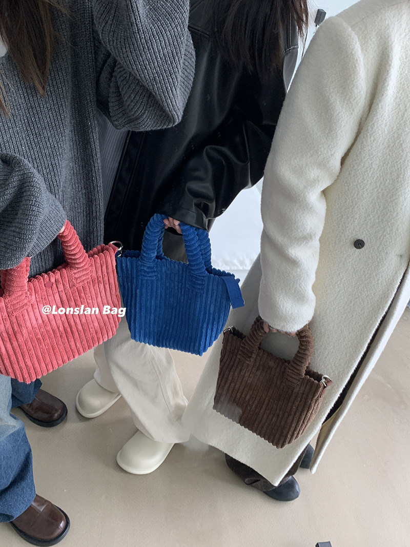 Lonslan BAG 2022小众设计灯芯绒小棉包可爱单肩斜跨手提托特包包,箱包皮具/热销女包/男包,通用款女包,淘宝优惠券,粉丝福利购,淘宝优惠卷