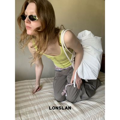 Lonslan Bag 2026新款休闲尼龙抽绳大容量单肩包通勤日常包包