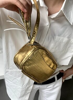 LonslanBag2023SS鳄鱼纹斜挎包