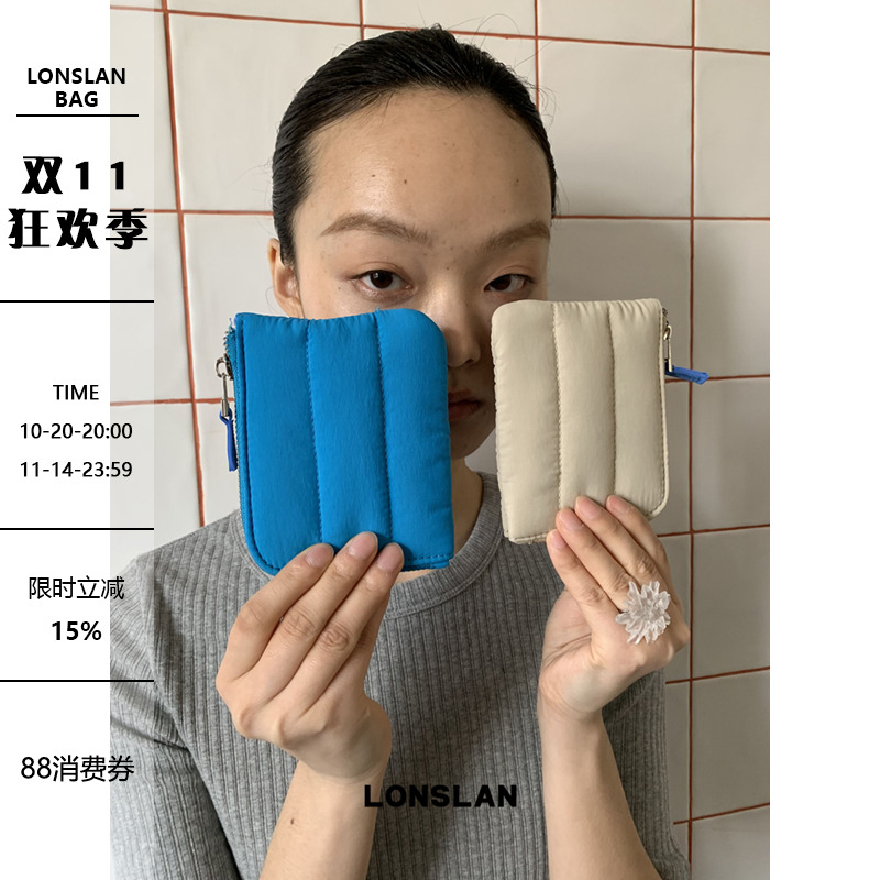 Lonslan BAG 2025春夏新款可爱充棉撞色零钱包手拿包包mini收纳包