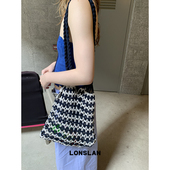 2025 Lonslan BAG 拼色编织休闲百搭大容量单肩手提包
