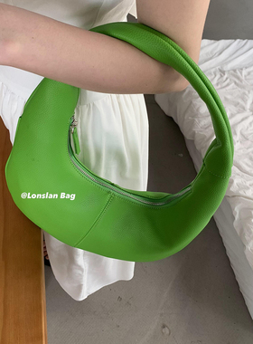 Lonslan BAG 2023SS NEW小众设计高级简约荔枝纹单肩腋下饺子包