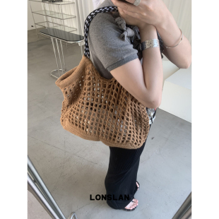 Lonslan 2025 NEW 大容量镂空设计编织多色手提包单肩包 BAG