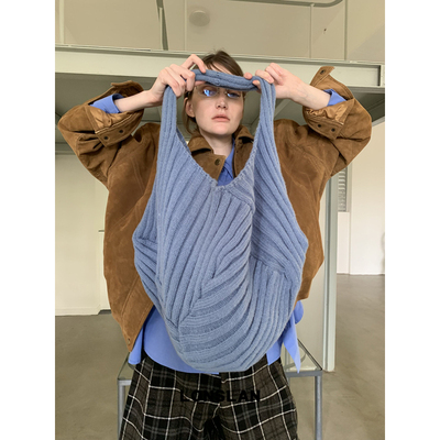Lonslan BAG 2025NEW 休闲百搭松垮大容量粗毛线针织通勤单肩包
