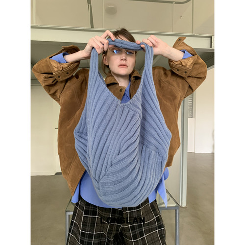Lonslan BAG 2025NEW 休闲百搭松垮大容量粗毛线针织通勤单肩包