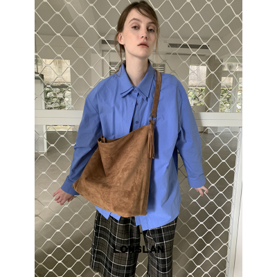 Lonslan BAG 2025NEW 麂皮绒流苏挂件大容量通勤单肩百搭包