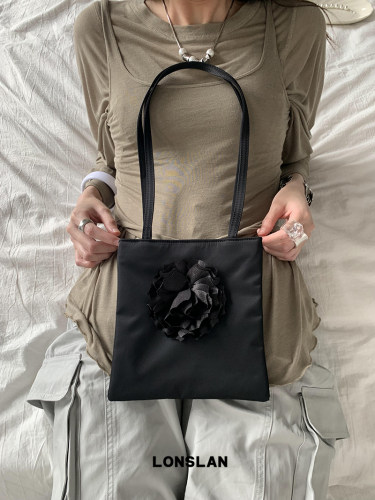 Lonslan BAG 2024韩系花朵缎面方形设计感搭配包包女
