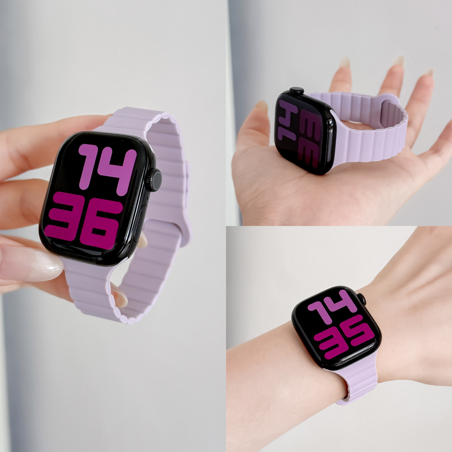 【升级款】适用iwatchS10苹果手表带iwatchs9女新款S11高级感秋冬s8s7小众磁吸小蛮腰创意表链se硅胶41/45mm
