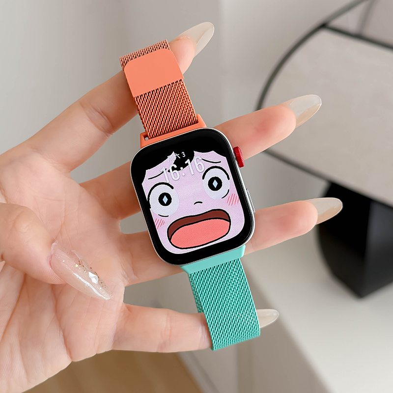 适用watchfit4pro手表fit3米兰尼斯watchfit4表带风信紫色fit4pro渐变磁吸fit2代新款华为磁吸扣智能手环手表