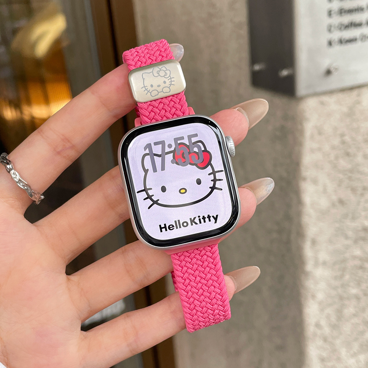 适用iWatchs12编织透气表带