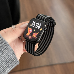 7磁吸男款 se透气46 双色四线尼龙适用iwatchs11苹果手表带s10女款 爆款 applewatch9 42mm新款 潮 s9高级秋冬款