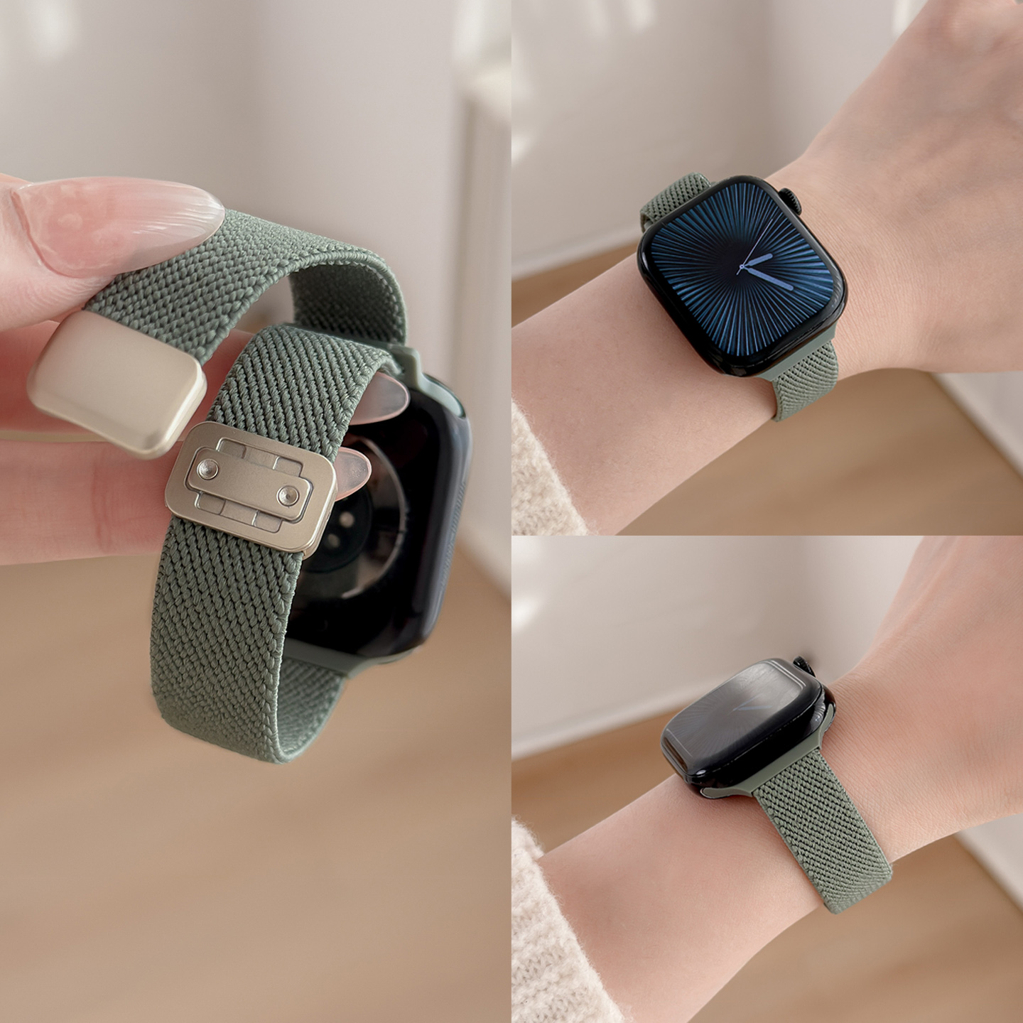 适用iwatchs11编织女款表带