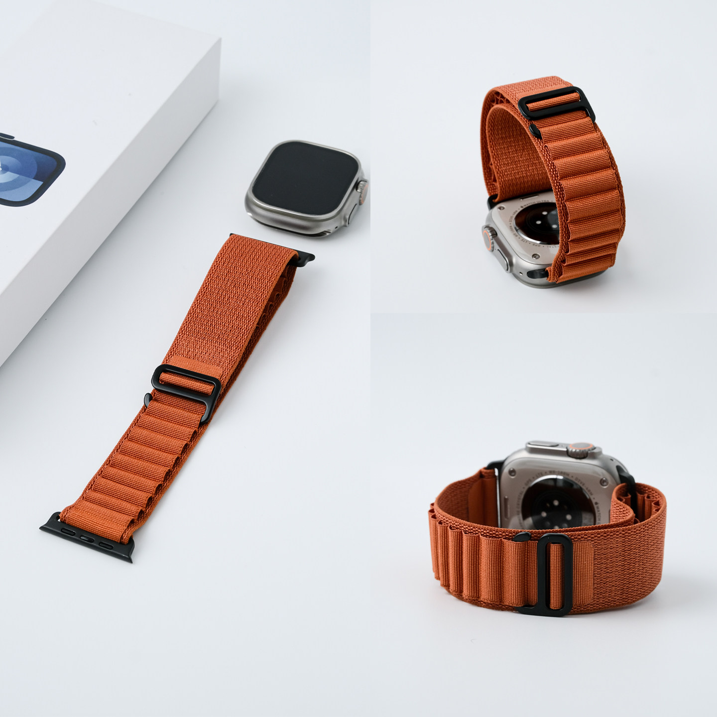 适用iwatchs11高山回环式表带S10运动腕带applewatch10尼龙编织Ultra苹果手表表带SE官方款iWatch9/8/7/6/5女