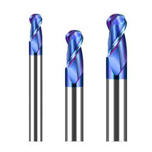 钨钢涂层球刀硬质合金球形型铣刀超硬70度蓝色数控CNC刀刃具R角刀